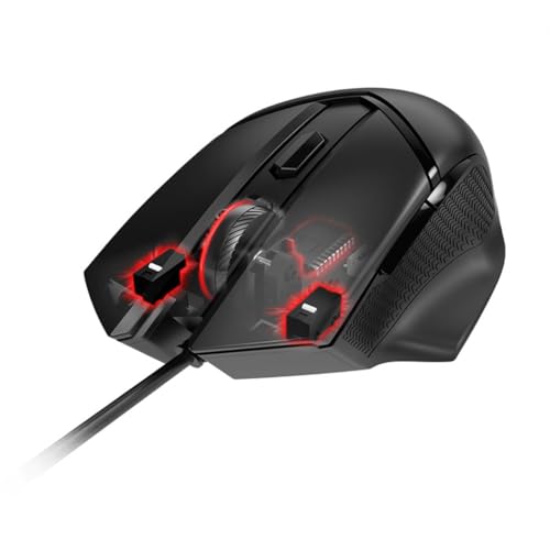 msi Clutch GM20 Elite Gaming Mouse, 6400 DPI, 20M+ Clicks OMRON Switch, Optical Sensor, Adjustable Weights, Ergonomic Right Hand Design, RGB Mystic Light - style: Clutch GM20 Elite
