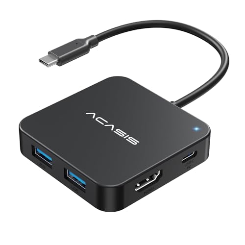 ACASIS USB C Hub 10Gbps, USB C to 4K 60Hz HDMI Adapter for Laptop/MacBook | 6-in-1 USBC Multiport Adapter with 100W Power Delivery, HDMI to USB C Adapter for Dell, Lenovo, Surface, iPad - color: Black