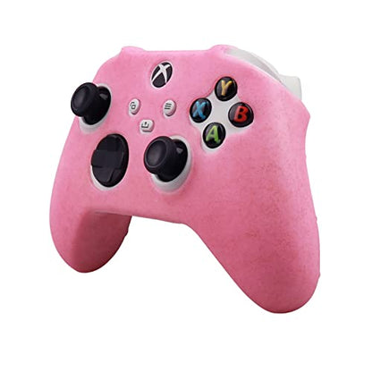 RALAN Glitter Controller Skin for Xbox Series, Anti-Slip Silicone Controller Cover Protector Case Compatible for Xbox Series Gamepad Joystick with 4 Cat Caps and Black Pro Thumb Grip x 8. - color: Pink