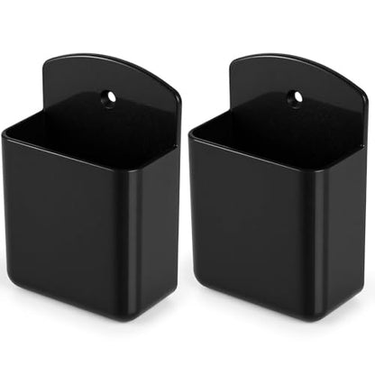 2 PCS Remote Control Holder Wall Mount, TV Air Conditioner Remote Control Holder, Self Adhesive Pen Holder Organizers and Accessories for Home Office School, Black - color: Set of 2-Black