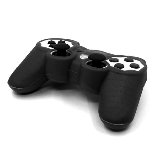 OSTENT Protective Silicone Gel Soft Skin Case Cover Pouch for Sony PlayStation PS2 PS3 Controller Color Black - color: Black