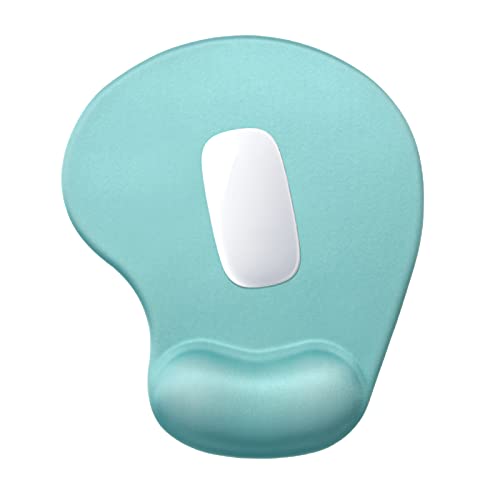 Hsurbtra Ergonomic Mouse Pad with Wrist Rest Support, Gel Mouse Pads with Non-Slip PU Base, Pain Relief Memory Foam Computer Mat, Cute Office Supplies Desk Decro Accessories, Malachite Green - color: Malachite Green, size: Normal