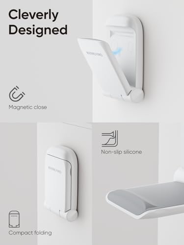 MAMUVIMO Headphone Stand, 2 Pack Headset Stand Foldable＆Sticky, Headphone Holder Hook Mount with Non-Slip Silicone, Adhesive Earphone Desk Hanger Clip Space-Saving for Airpods Max, All Earphones White - color: White, size: 2 Pack