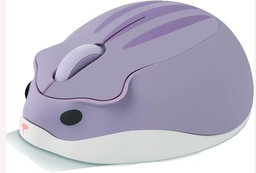 Wireless Mouse Cute Hamster Shape Less Noice Portable Mobile Optical 1200DPI USB Mice Cordless Mouse for PC Laptop Computer Notebook MacBook Kids Girl Boy Men Women Adults School Office Gift (Purple) - color: Pale Purple