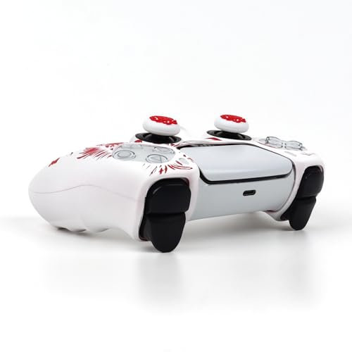 Lion Controller Skin Cover Compatible with PS5/Playstation 5 Controller, RALAN Protector Case Customised Thumb Grip - color: Lion White Red