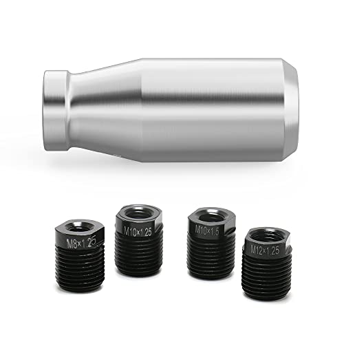 Silver 5 Speed Weighted Manual Automatic Gear Shifter Shift Knobs Lever with 4 Metal Adapters Fit Compatible with Manual Cars Most Automatic Cars - color: AAW-Y-04-02