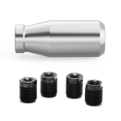 Silver 5 Speed Weighted Manual Automatic Gear Shifter Shift Knobs Lever with 4 Metal Adapters Fit Compatible with Manual Cars Most Automatic Cars - color: AAW-Y-04-02