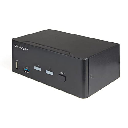 StarTech 2-Port Dual HDMI KVM, 4K 60Hz UHD HDR, USB 3.0 Hub, TAA | Fast switching, USB 3.0 5Gbps hub, 4x USB 2.0 HID ports, Hotkey, Two computers two monitors, Analog & 7.1 digital audio