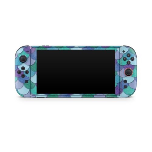 Glossy Glitter Gaming Skin Compatible with Nintendo Switch 2 Console Only - Blue Scales - Premium 3M Vinyl Protective Wrap Decal Cover - Easy to Apply | Crafted in The USA by MightySkins - color: Blue Scales, size: Switch 2 Console Skin Only, style: Gloss