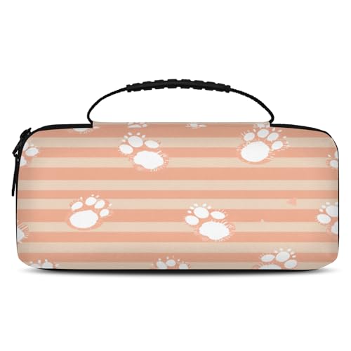 Adornori Dog Paws Carry Case Compatible with Nintendo Switch 2, with 20 Games Cartridges, Cat Pet Paw Animal Portable Travel Carrying Case Pouch for Accessories & Games - color: Multicolor 7
