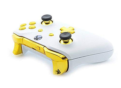 MODDEDZONE Custom Wireless UNMODDED Controller for Xbox One S/X and PC with Exclusive and Unique Designs - The Perfect Gaming Gift for Enthusiasts, Expertly Crafted in the USA - White/Gold - color: White/Gold