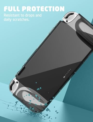 Mumba Case for Nintendo Switch OLED 2021, [Thunderbolt Series] Protective Clear Cover with TPU Grip Compatible with Nintendo New Switch OLED 7 Inch Console and Joy-Con Controller (FrostBlack) - color: FrostBlack