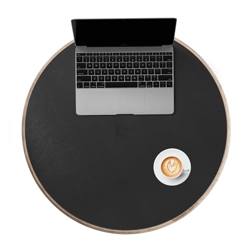 CENNBIE 23.6 Inches Round Table Mat - Cork Leather Table Pad (Black) | Heat & Water Resistant, Non-Slip Cork Base, for Dining Coffee Side Table, Indoor/Outdoor, Easy Clean - color: Black, size: 23.6" (Round)