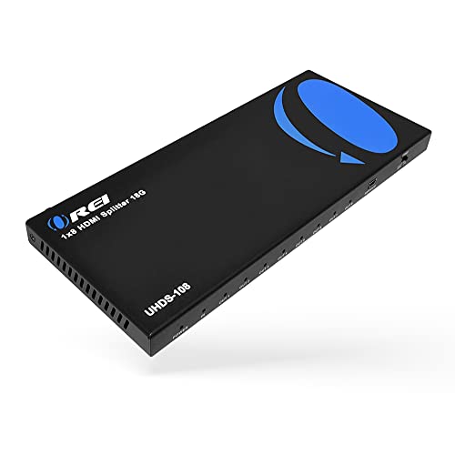 OREI 1x8 2.0 HDMI Splitter 1 in 8 Out Ports with Full Ultra HDCP 2.2, 4K at 60Hz & 3D Supports EDID Control - Upto 30 Feet HDMI Cable | OREI 1x8 2.0 HDMI Splitter 1 in 8 Out Ports With Full UltraHD 4K@60Hz, HDCP 2.2, 3D Support, EDID Control - size: 1x8 -