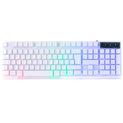 Orzly White Gaming Keyboard RGB USB Wired Rainbow Keyboard Designed for PC Gamers, PS4, PS5, Laptop, Xbox, Nintendo Switch, RX-250 Hornet Edition - color: WHITE