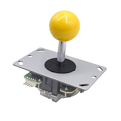 Yellow Ball Top Handle 5 Pin Micro Switches 4 & 8 Way Adjustable Arcade Joystick Replacement Cable Parts for Mame Jamma Arcade USB Encoder PC Game Cabinet DIY Joystick and Button Kit…