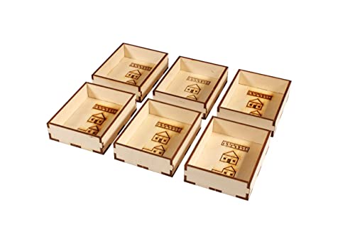 The Broken Token Game Organizer Compatible with Catan Base Game - Wooden Game Organizing Box with Multiple Trays - style: Standard Edition