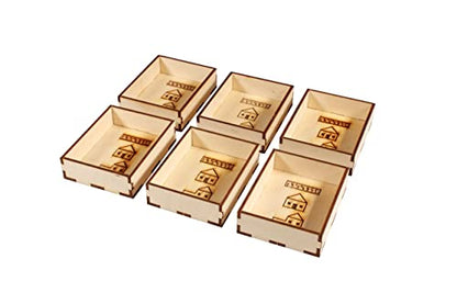 The Broken Token Game Organizer Compatible with Catan Base Game - Wooden Game Organizing Box with Multiple Trays - style: Standard Edition