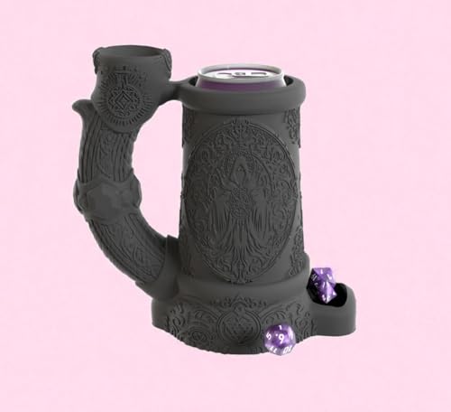 Dark Sorcerer Can Cozy Dice Tower – Fantasy DND Dice Roller & Drink Holder, Dungeons and Dragons Gift, RPG Tabletop Accessory, Dungeon Master Decor, Gothic Dice Mug (Obsidian Black, Standard 12oz Can)