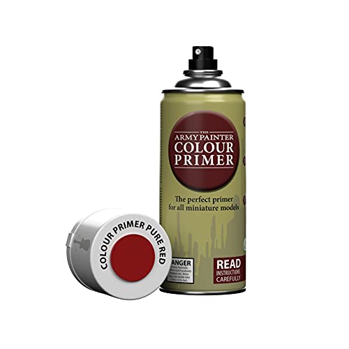The Army Painter, Colour Primer Pure Red, 400 ml spray acrilico | Primer rosso puro per dipingere miniature Warhammer e Dungeons and Dragons - color: Pure Red