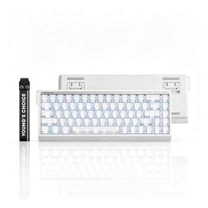 MCHOSE ACE 68 V2 Magnetic Switch Keyboard,65% Hall Effect Rapid Trigger Wired Gaming Keyboard with 0.001mm Adjustable Actuation 8K Hz Polling Rate RGB Backlit Keycaps for Esports (Transparent) - color: ACE68 V2-Transparent