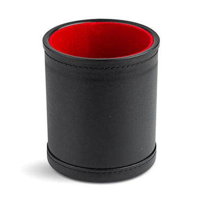 Leather Dice Cup for Board Games, Red Felt Lining