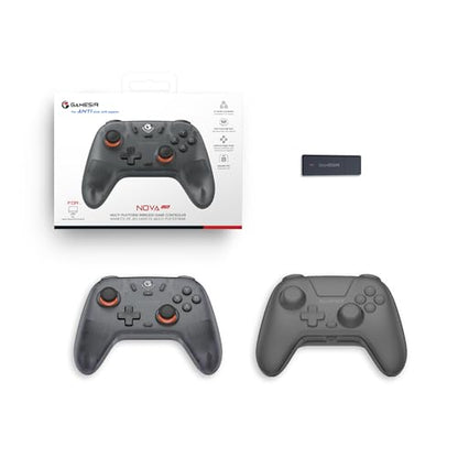 GameSir Nova Lite Wireless Controller – 2.4G & Bluetooth Gamepad for Windows PC, iPhone, Android, Switch & Steam Deck – Hall Effect Triggers, Turbo Function - Black (Renewed) - color: Translucent Black