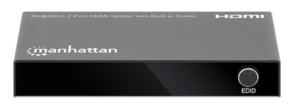 Manhattan HDMI Splitter with Scaler 1 in 2 Out, 8K 60Hz 4K 120Hz, EDID Control, HDR, HDCP 2.3, 48 Gbps, Metal Housing - 208468 - size: 1 In x 2 Out