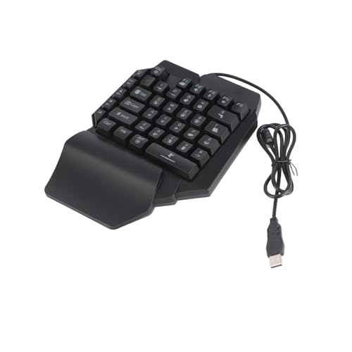 Diyeeni 35 Keys One Handed Mini Gaming Keyboard, BT 5.0 Portable Mechanical Keyboard for Mobile Phone Computer Laptop, RGB LED Gaming Keypad with Dual USB Ports and Mouse Converter for