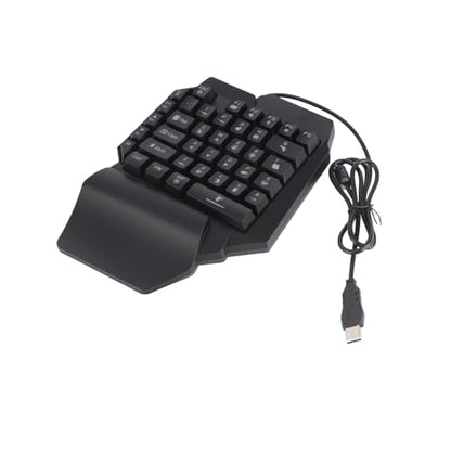 Diyeeni 35 Keys One Handed Mini Gaming Keyboard, BT 5.0 Portable Mechanical Keyboard for Mobile Phone Computer Laptop, RGB LED Gaming Keypad with Dual USB Ports and Mouse Converter for