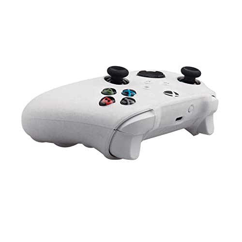 RALAN Glitter Controller Skin for Xbox Series, Anti-Slip Silicone Controller Cover Protector Case Compatible for Xbox Series Gamepad Joystick with 4 Cat Caps and Black Pro Thumb Grip x 8. - color: White