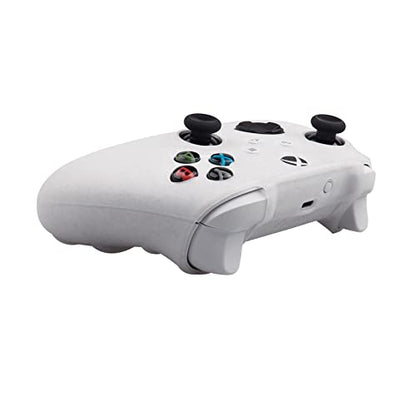 RALAN Glitter Controller Skin for Xbox Series, Anti-Slip Silicone Controller Cover Protector Case Compatible for Xbox Series Gamepad Joystick with 4 Cat Caps and Black Pro Thumb Grip x 8. - color: White