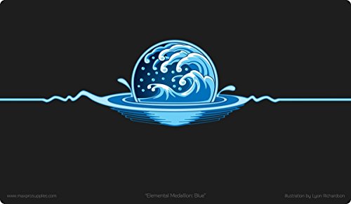 Max Protection Trading Card Playmat for TCG Card Games, 24x14 Inch, Design Mat for Dice Rolling (Iconic Elemental Blue) - size: ICONIC ELEMENTAL Blue