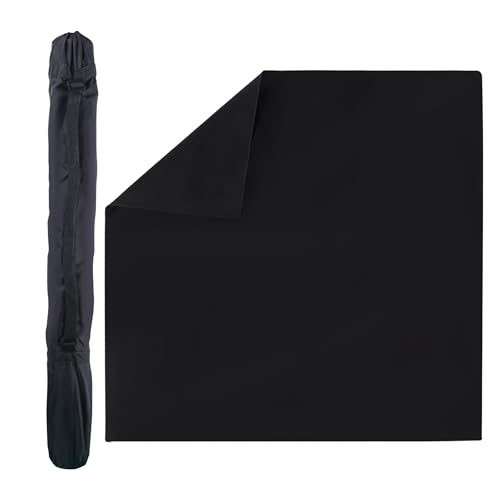 GSE 32-Inch Rubber Non-Slip Playmat Mahjong Mat for Table with Carrying Bag | Noise Reduction, Tabletop Cover Mat For Mahjong, Dominoes, Poker, Playing Cards & Board Games (Black) - color: Black, size: 1-Pack