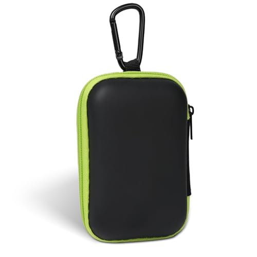 Earbud Case Portable EVA Storage Bag Cell Phone Accessories Organizer with Carabiner for Wired/Wireless Earphone, Earbud, Earpieces, SD Memory Card, Camera Chips, Tech Pouch, Rectangle, Green - color: D5-Green