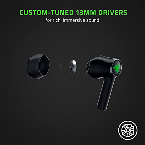 Razer Hammerhead True Wireless X Earbuds: Custom-Tuned 13mm Drivers - Bluetooth 5.2 w/Auto-Pairing - 60ms Low-Latency Gaming Mode - Touch Enabled - Mobile App Customization - Classic Black - style: TW X