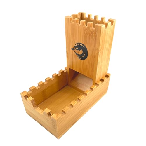 Bamboo Dice Tower, DND Dice Roller, Foldable Die Roller Castle | Magnetic Dice Tower for Dungeons and Dragons, Board Game, D&D Tabletop Game and RPG Games - style: Tower