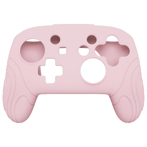PlayVital Samurai Edition Ergonomic Silicone Skin Protective Case for Nintendo Switch Pro Controller, Soft Anti-Slip Switch Pro Controller Grip Protector with Thumb Grips - Cherry Blossoms Pink - color: Cherry Blossoms Pink