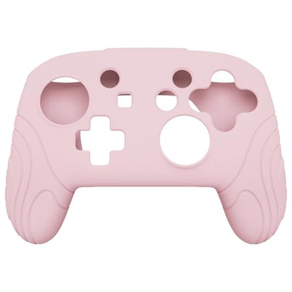 PlayVital Samurai Edition Ergonomic Silicone Skin Protective Case for Nintendo Switch Pro Controller, Soft Anti-Slip Switch Pro Controller Grip Protector with Thumb Grips - Cherry Blossoms Pink - color: Cherry Blossoms Pink