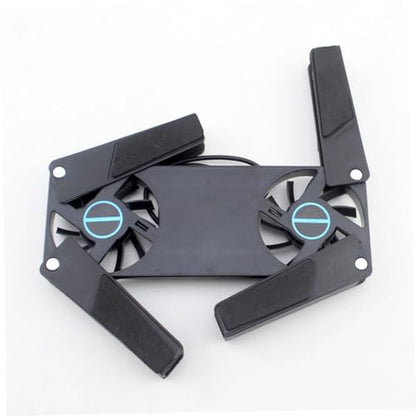 SEWACC 2PCS Dual Fan Laptop Cooling Pad with Slip Mat Low Noise USB Cooler Stand for All Laptop Ventilated Support Base for Enhanced Heat Dissipation