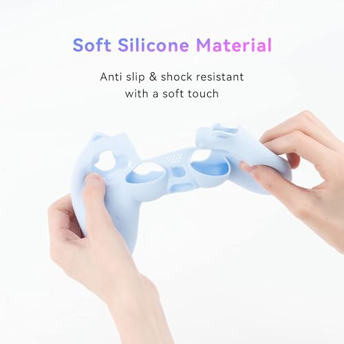 GeekShare Cat Paw Silicone Skin - Compatible with PlayStation4 Wireless Controller, Anti-Slip Protective Cover Case for Gaming Controllers (Blue) - color: Blue