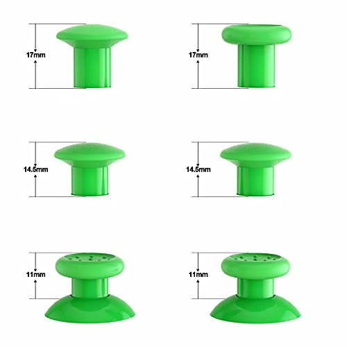 eXtremeRate ThumbsGear Interchangeable Ergonomic Thumbstick for PS5 Controller, for PS4 All Model Controller - 3 Height Domed and Concave Grips Adjustable Joystick - Green - color: Green