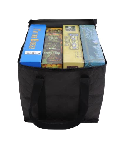Allplay Lightweight Board Game Bag, Black | Dual Layer Non-Woven Fabric, Carrying Handle, Zippered Lid, Water Resistant - color: Black