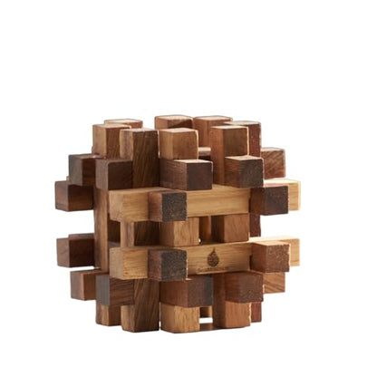 Double Lock-a-Ball Brain Teaser: Mechanical Interlocking 3D Wooden Puzzle for Adults from SiamMandalay with SM Gift Box(Pictured)
