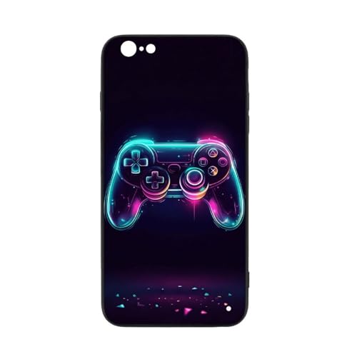 for iPhone 6/6S Case - All-new Game Controller Design, Glass Back + TPU Inner Shell, Military-Grade Dual Protection, Bare-Hand Feel, Cell Phone Cases for Boys Girls - color: game controller, size: iPhone 6/6S