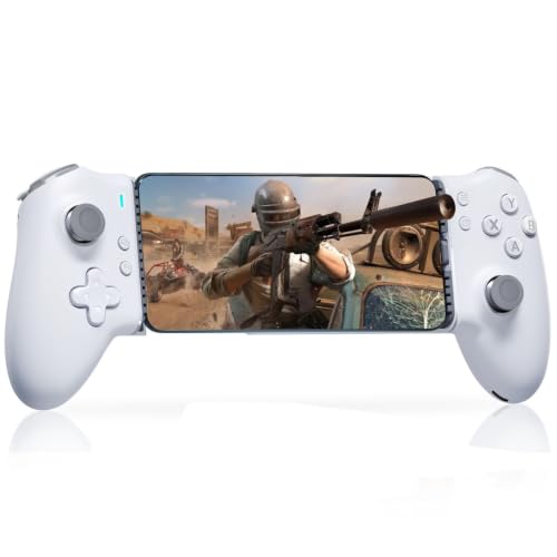 ATUTEN Phone Game Controller Android, Mobile Gaming Controller for iphone 16/15 Stream Pc/Xbox/Ps5 Games on Mobile Phone, Dual Hall Linear Trigger, Stretch Panel Straight, Through Charging Capability
