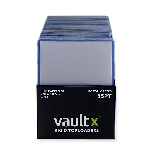 Vault X (800 Pack) - 400 Toploaders 35pt & 400 Penny Sleeves - 3" x 4" Rigid Card Holders + Soft Sleeves for Trading Cards