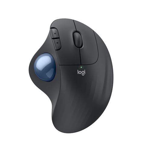 Logitech Ergo M575S Wireless Bluetooth Trackball Mouse - Graphite Blue Ball | Easy thumb control, precise and smooth tracking, Bluetooth and includes Logi Bolt USB receiver, PC Mac compatible - color: Graphite + Blue Ball