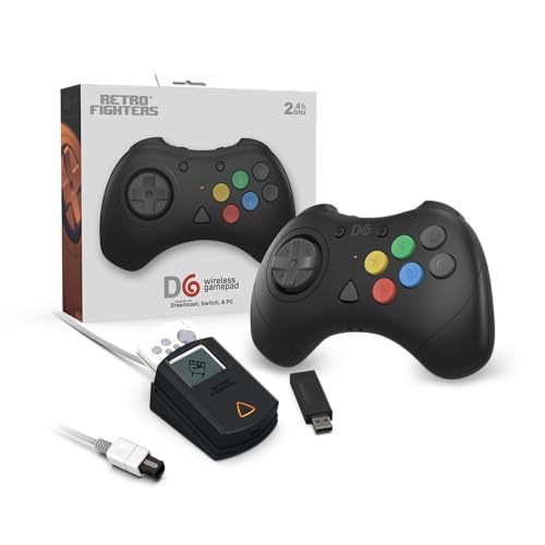 Retro Fighters D6 Dreamcast Wireless Controller for Switch/PC/Dreamcast, Black - color: Black