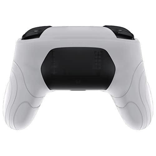 playvital Samurai Edition Ergonomic Silicone Skin Protective Case for Nintendo Switch Pro, Soft Anti-Slip Controller Grip Protector for Nintendo Switch Pro with Thumb Grips - Clear White - color: Clear White